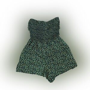 Lemon Print Strapless Romper